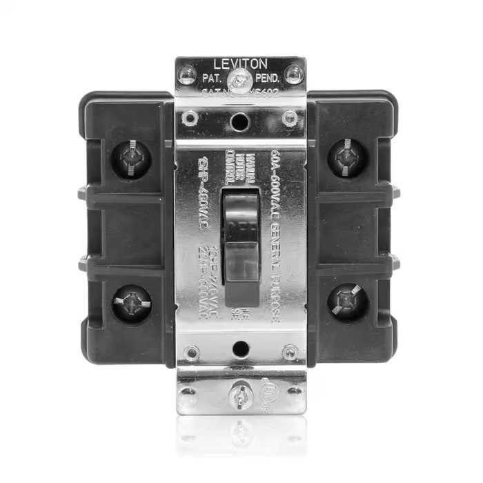 60A 2 Pole Standard Toggle Manual AC Motor Controller/Disconnect