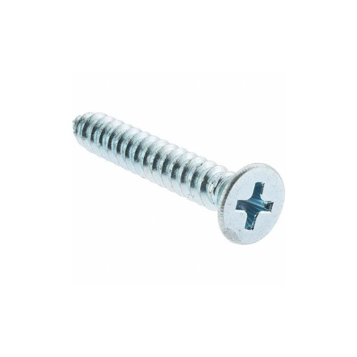Sheet Metal Screw, #10, Flat Head, Phillips Drive, 1-1/4" Length Under Head