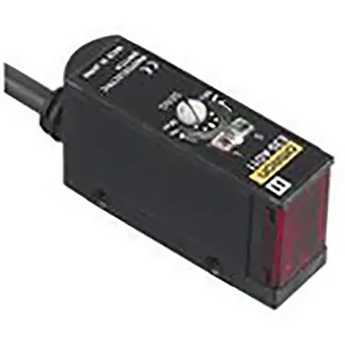 Through-Beam Photoelectric Sensor Set, Bare Wire, Right Angle, Rectangular, Selectable Light On/Dark On, PNP
