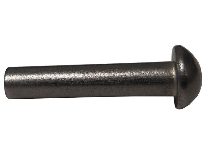 7/8" X 3-1/2 Round Head Plain Finish Solid Rivet