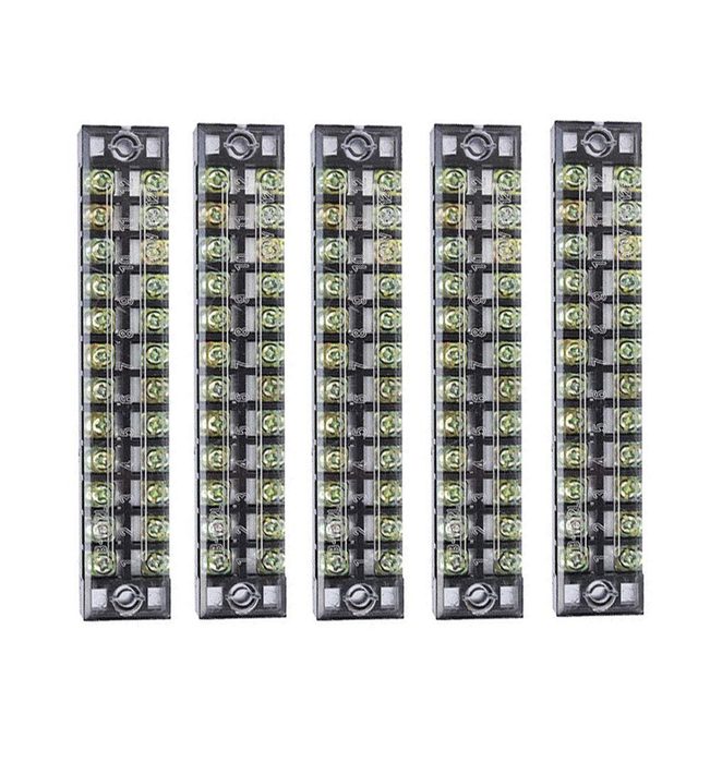 Dual Row Electric Barrier Block 12-Position Terminal Strip