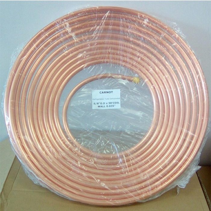 Copper Tubing, 5/8" OD x 9/16" ID x 50 Ft