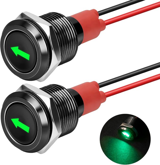 12mm Dashboard Indicator Light 12V Car Turn Signal