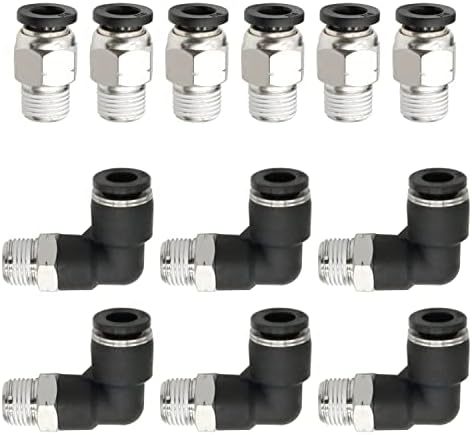 1/8" NPT Thread Straight Push Release Connector for 1/4" Tube OD