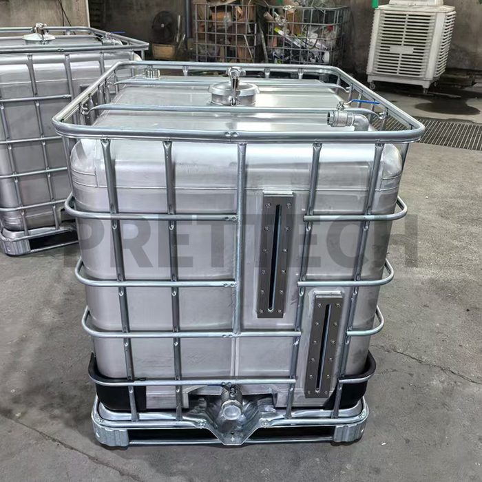 European 500 Liter Double Layer Insulated Type Sanitary Stainless Steel IBC Tote