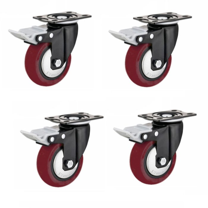 Heavy Duty Locking Swivel Plate Caster Wheels with Brake