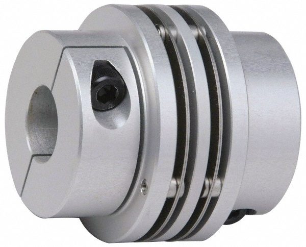 Flexible Coupling: Clamp Style, Aluminum Hubs with Stainless Steel Discs, 5/16" Pipe