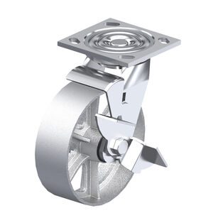 8 inch Wheel Dia x 9-1/2 inch OAH Swivel Steel Top Plate Caster