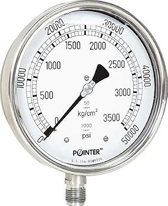 High Pressure Gauge Dual Scale 0-3500 BAR /0-50000 PSI
