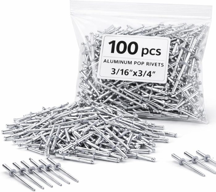 Large Flange Aluminum Pop Rivets, Big Head Steel Mandrel Dome Body Blind Clenches