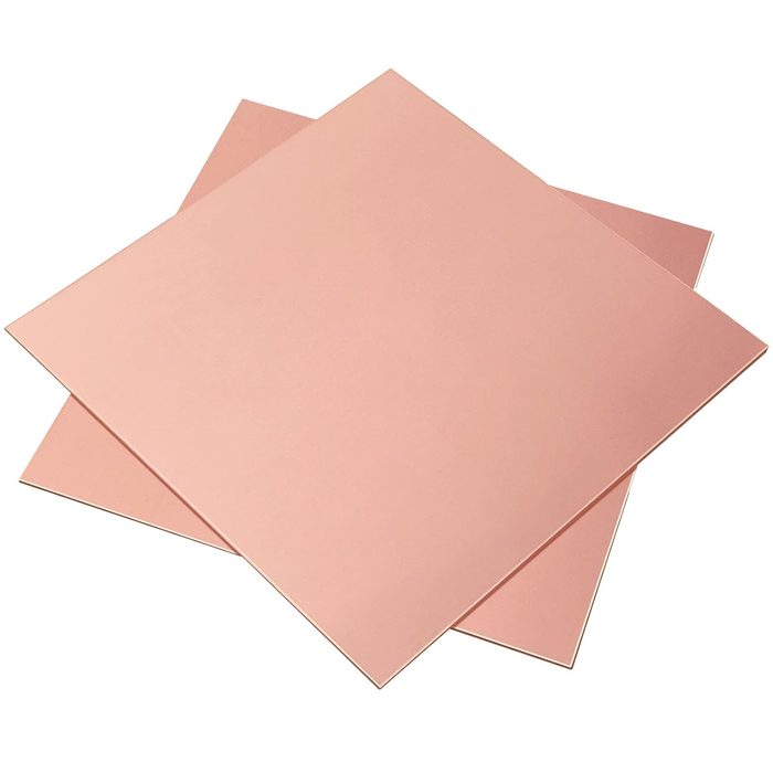 99.9% Pure Copper Sheet, 8" x 10", 24 Gauge (0.5mm) Thickness, Film Attached