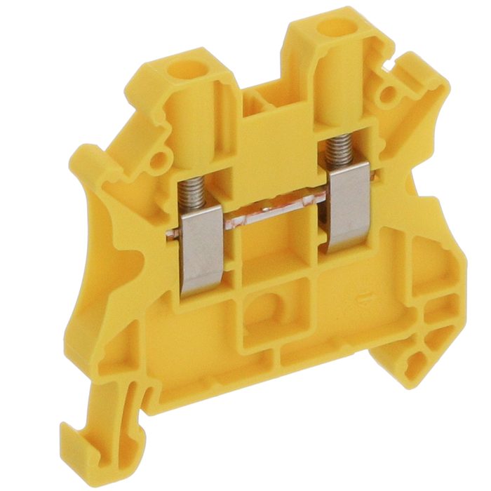 12 AWG 5.2mm Yellow DIN Rail Mount Terminal Block