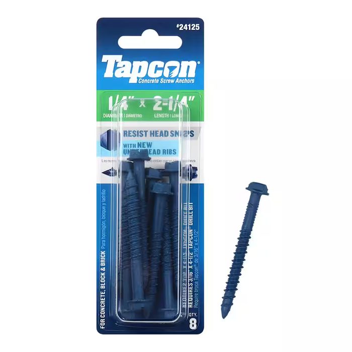 Tapcon 410SS Hex Washer Concrete Anchors 1/4 x 2-1/4"