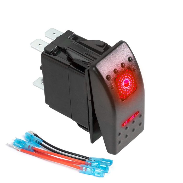 Red LED Rocker Switch 12V/24V On/Off
