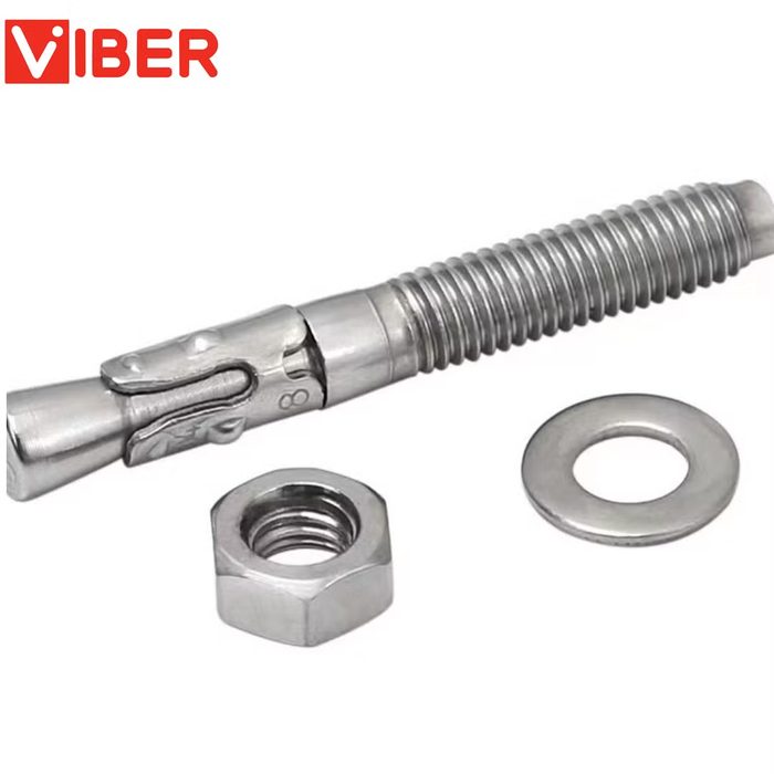 Expansion Bolts Stainless Steel 304 A2 Wedge Anchor, M10*100 Carbon Steel Round Head Rushroom Head Hollow Wall Anchor with Nut Washer