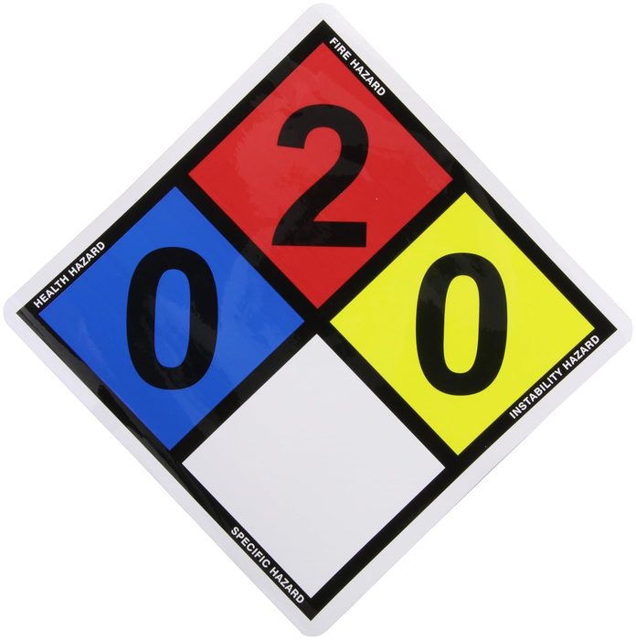 NFPA Sign, Laminated Vinyl Labels, 5 Sign/Pack, 10" x 10"