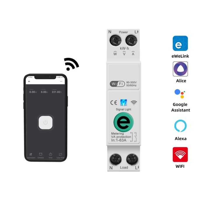 40A eWelink WiFi Smart Circuit Breaker Automatic Switch