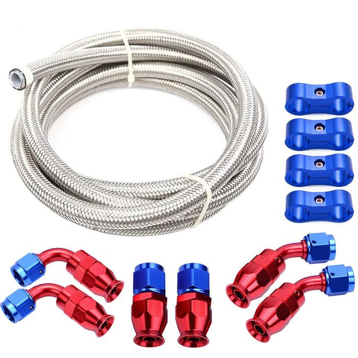 PTFE Stainless Steel Braided Fuel Gas Oil Line Hose Assembly