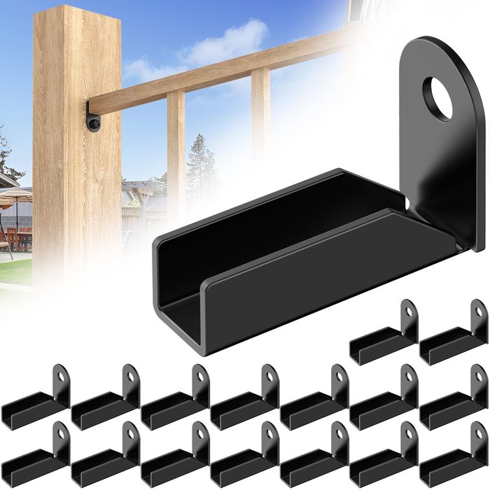 1 in. Black Fence Mounting Bracket for Square Rails