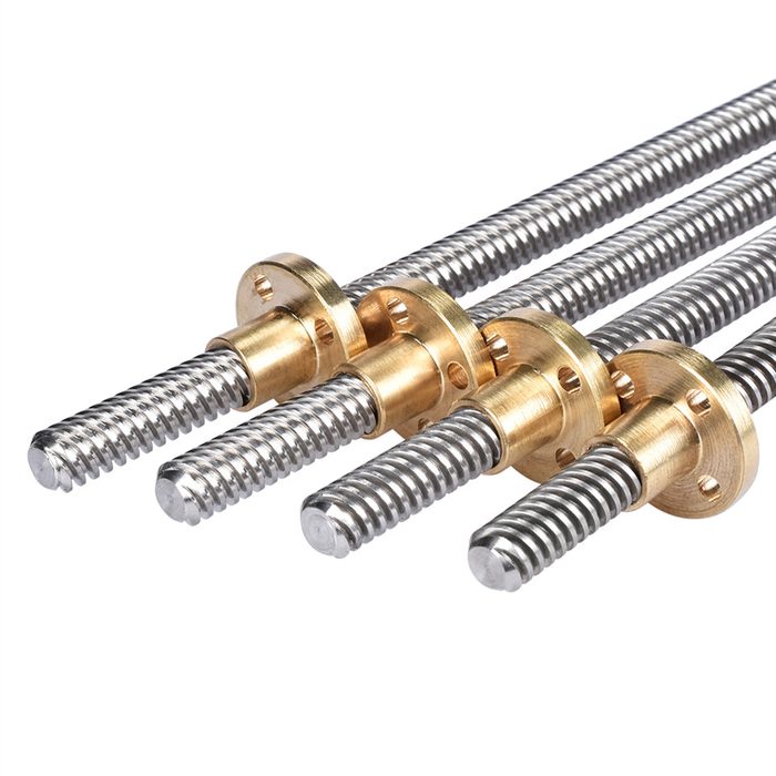 8mm 1500mm Lead Screw Trapezoidal Thread and Brass Nut