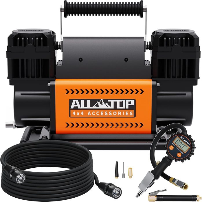 Air Compressor Kit, Dual Cylinder 12V Portable