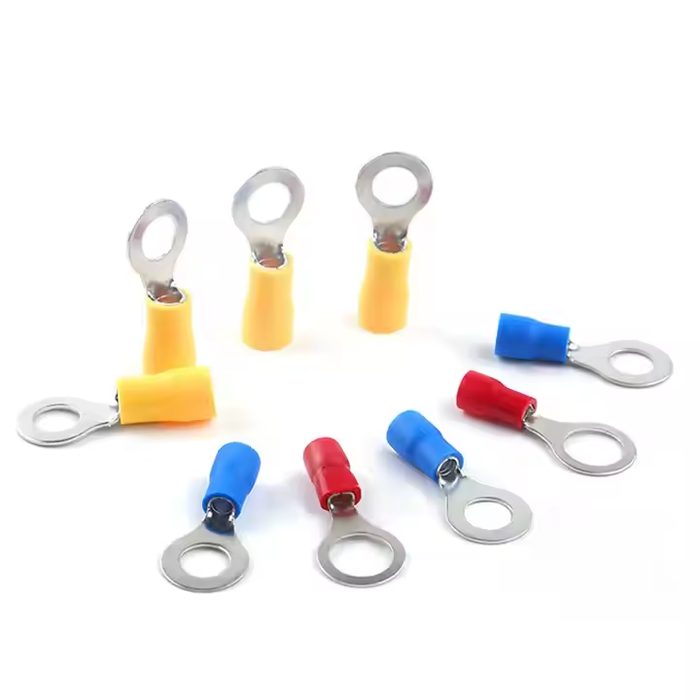 Insulated Ring Terminal Use for Bolt Hole Pure Copper Cable Cold Press Spade Connector Wire End Circular Crimp Lug