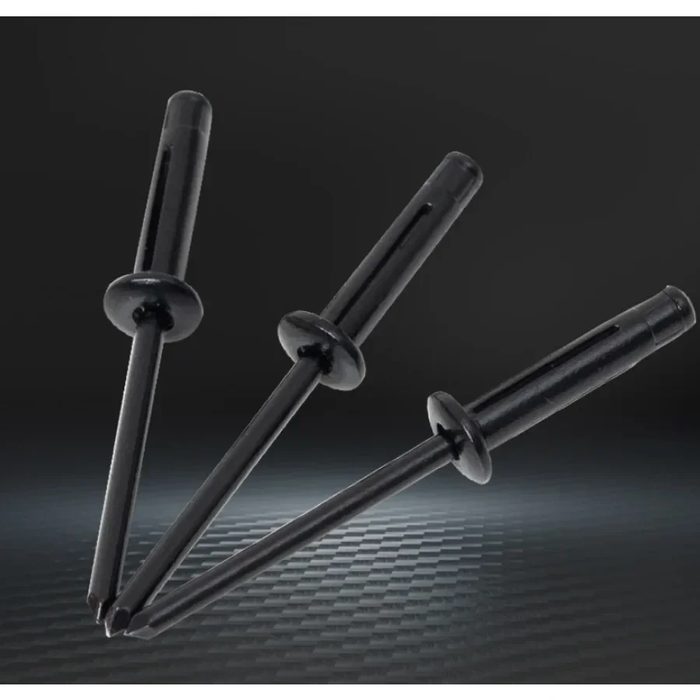 Black Painted Aluminium Trifold Blind Rivets Large Flange Bulb Blind Rivet Car Inner Decor Dia 3/16