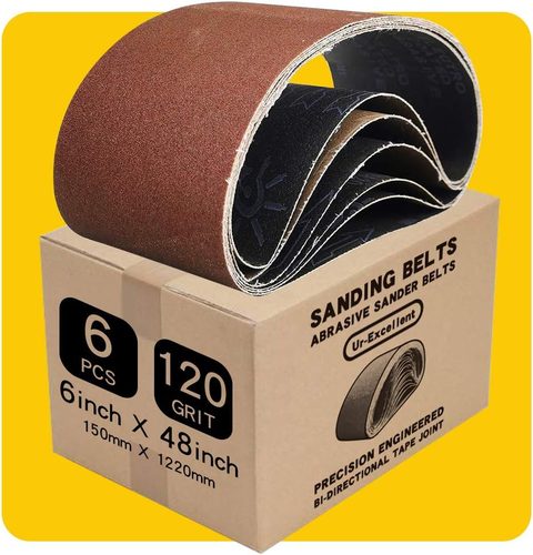 6 X 48 Inch 120 Grit Aluminum Oxide Sanding Belts