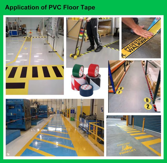 Warehouse Line Marking Tape High Standard Strong Viscosity Surface Wear Floor Marking Warning Tape