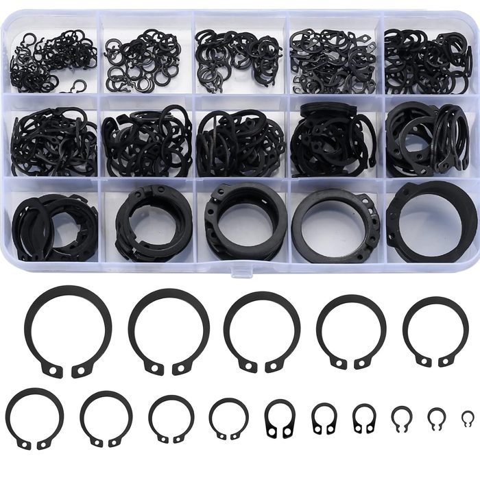 External Retaining Rings Assortment Kit, 15 Sizes