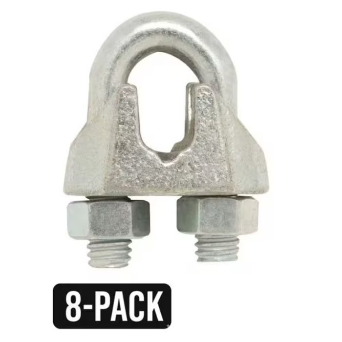 1/8 Inch Zinc Plated U-Bolt Wire Rope Clamp