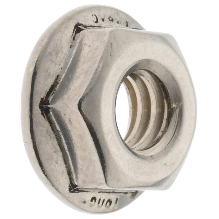 1/4"-20 Grade 18-8 Stainless Steel Serrated Flange Nut
