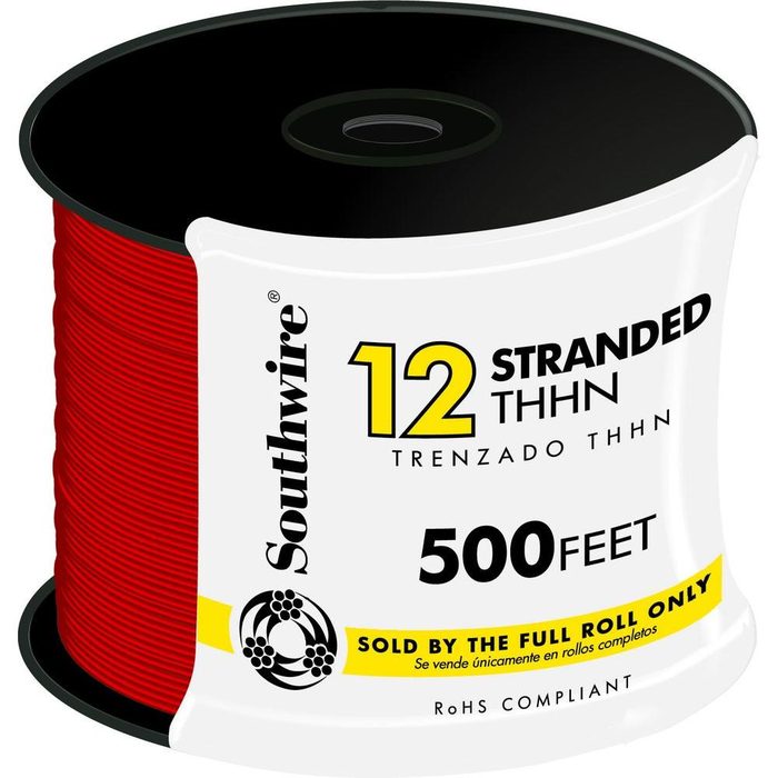 #12 Red THHN Stranded Wire