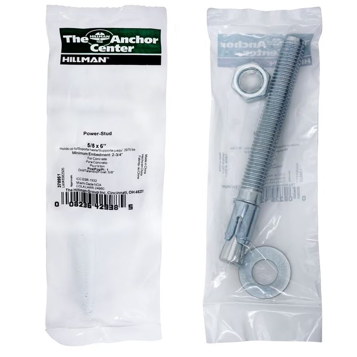 Power-Stud+ SD1 Wedge Expansion Anchor, 7/8 in dia, 6 in L