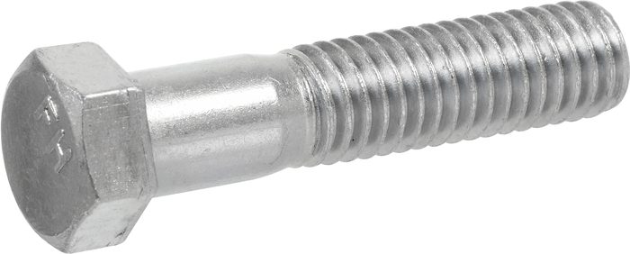 Grade 8, 1/2 in Diameter, Zinc Plated Steel Hex Head Cap Screw or Hex Bolt