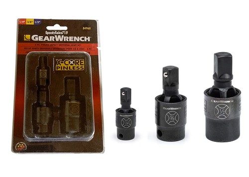 1/4 in., 3/8 in., and 1/2 in. Drive X-Core Pinless Impact Universal Joint Set