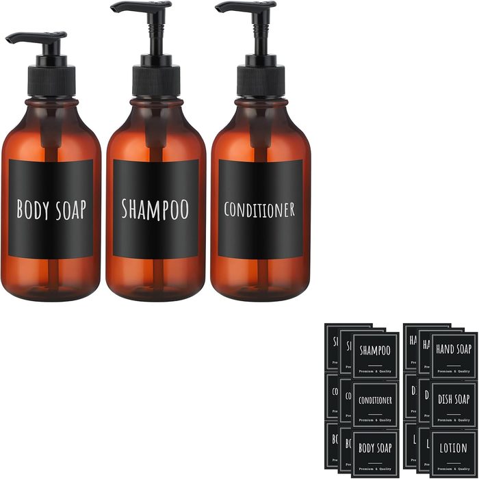 Bathroom Shampoo Bottle Labels, Waterproof Self-Adhesive