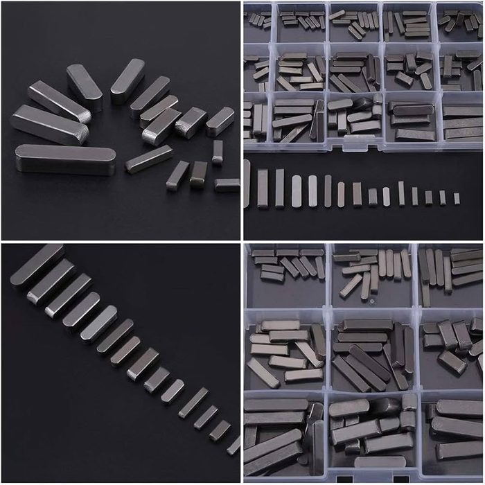 Metric Parallel Key Shaft Round Ended Feather Key Set