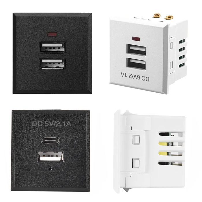 2.1A Black Power Socket with dual USB
