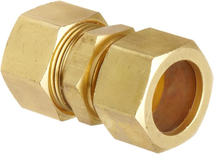 Brass Compression Tube Fitting: 3/4 in OD x 3/4 in Pipe Fitting Size