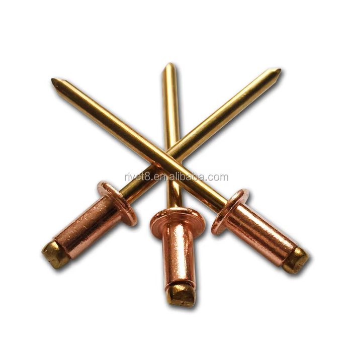 Copper Pop Rivets Brass Mandrel Blind Rivets Dome Head