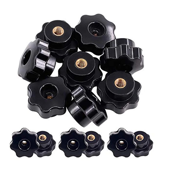 Star Knob Clamping Handle Nut Through Hole, M6