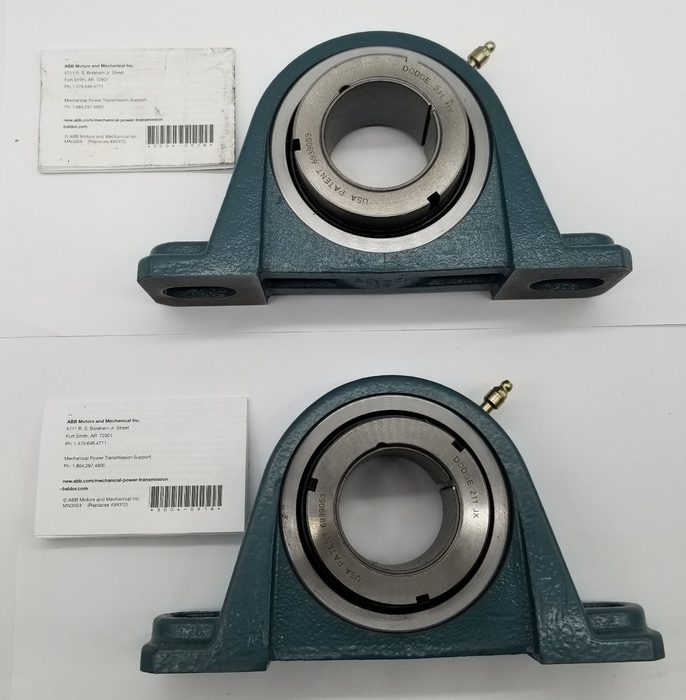 Pillow Block Ball Bearing Unit - 2-Bolt Base, 2-3/16 in Bore, Cast Iron Material