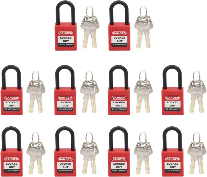38mm Blue Insulated Plastic Shackle Safety Padlock