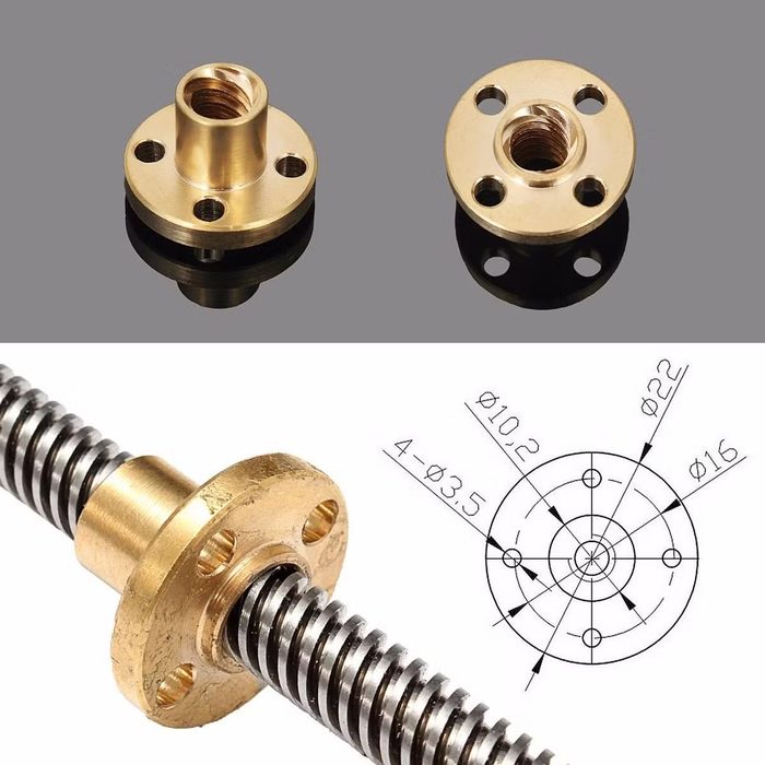 Trapezoidal Thread Nut, Right-Hand Thread, Single Start, TR 18x4, L=27, D1=40