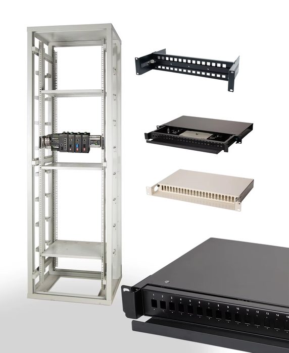 Network System Cabinet with Omni DIN Rail Rackmount