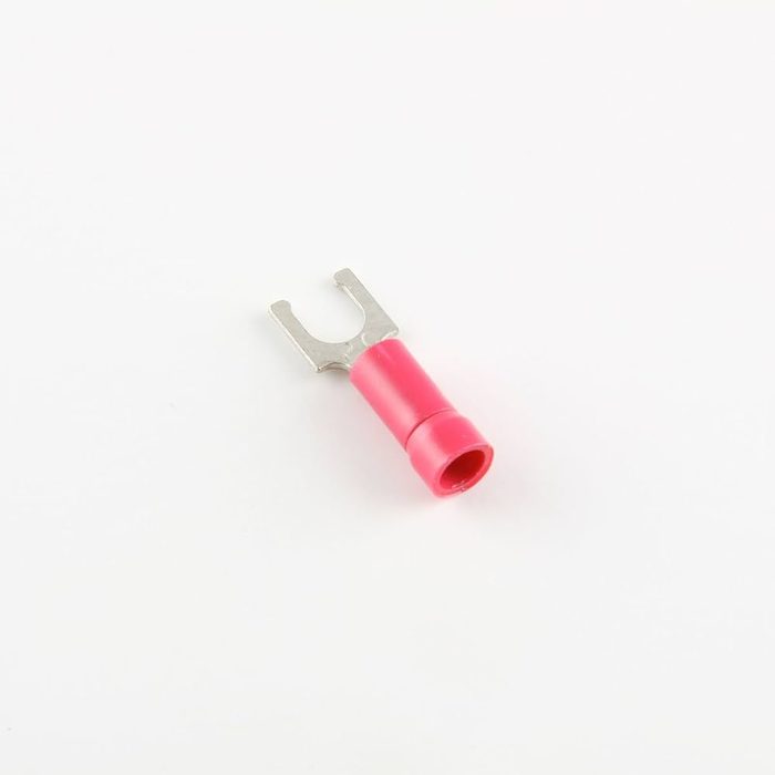 Polycarbonate Insulated Spade Terminals, 1,000 V, Vinyl Insulated, Red, Crimp Termination