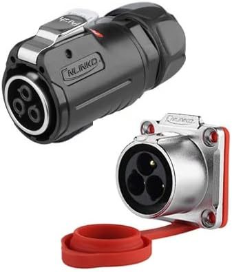 3 Pin Power Industrial Circular Connector, Male Plug & Female Receptacles, Cable to Cable Connection, Outdoor Waterproof IP67