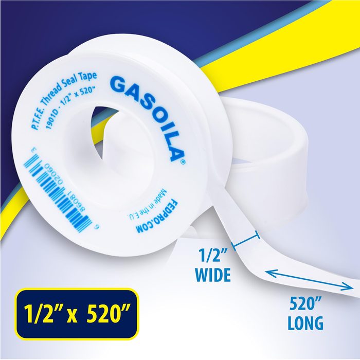 Low Density PTFE Thread Seal Tape, 1/2"x520"