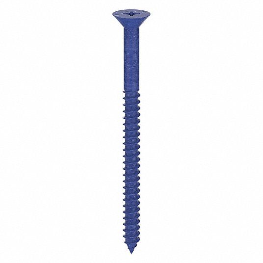 Concrete Anchor Screw 3 3/4 in Overall Lg, 1/4 in Dia